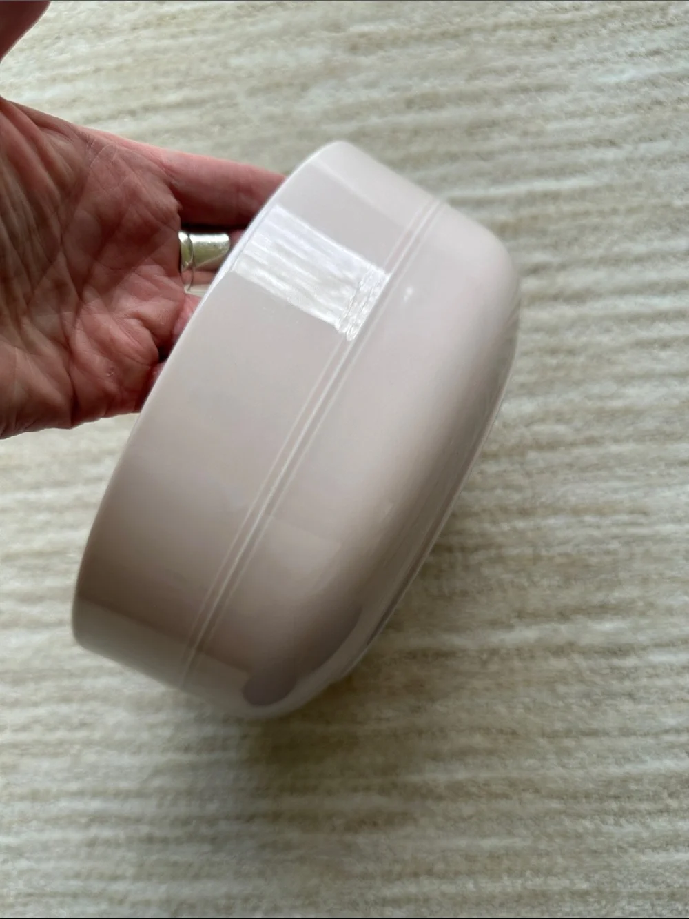 Crate & Barrel Hue Blush Pink Aaron Probyn All-Purpose Serving Bowl Porcelain 9”